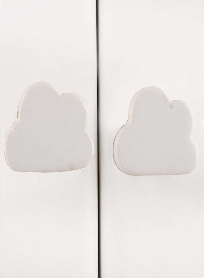 Indian-Shelf 4 Piece White Cloud Ceramic Drawer Knobs for Kitchen Cabinet Knobs Door Pulls Decorative Dresser Luxury Vintage Style Kids Room Decoration - Image 1